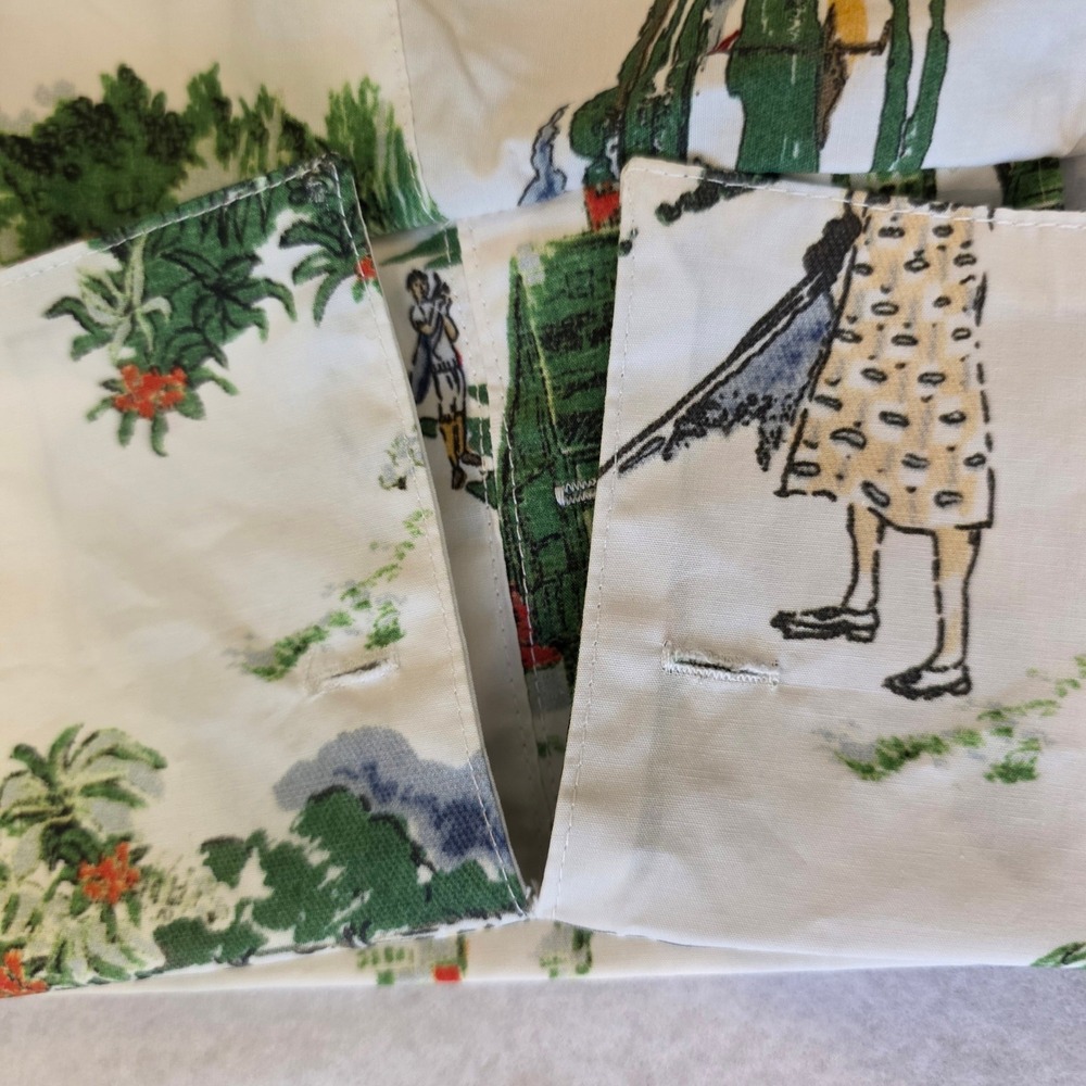 Katie Kime Masters Golf Toile Cotton Shirt Dress White Green Maxi NWT Medium - Picture 8 of 12